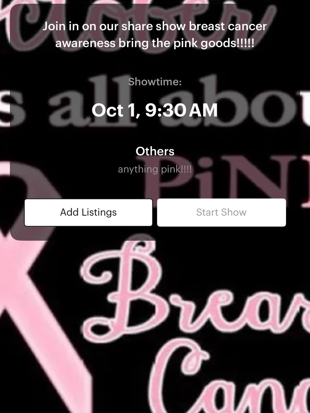 Pink Breast Cancer Awareness share show bring all your pink to share